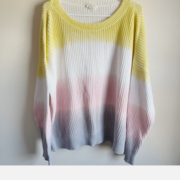 Loft Lounge Colorblock Tie Dye Pullover Chunky Sweater - Picture 4 of 6